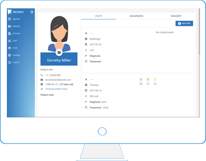 Eletronic Dental Records with X Rays Dentem Web Platform